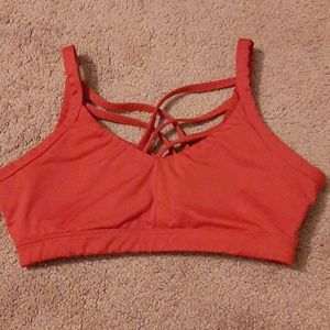 Red sports bra